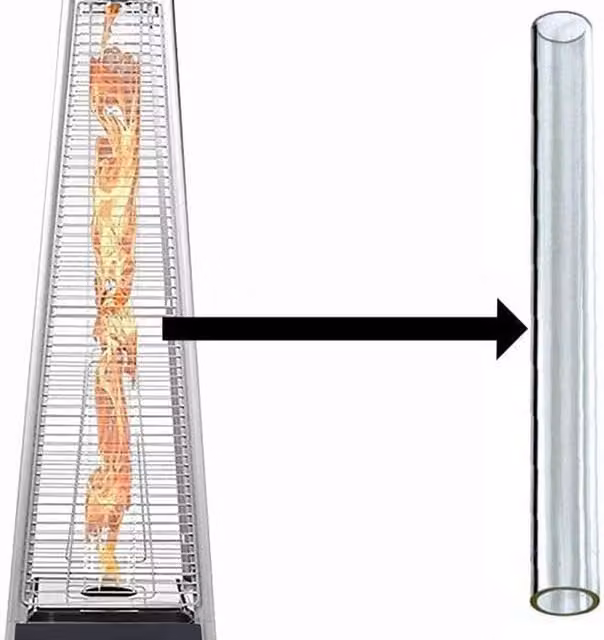 BU-KO Silver Transparent Glass Tube Replacement for Pyramid Gas Patio Heater