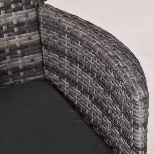 Outsunny 3 Piece Rattan Bistro Set with Glass Top Table and Chairs in Anthracite Grey – 7