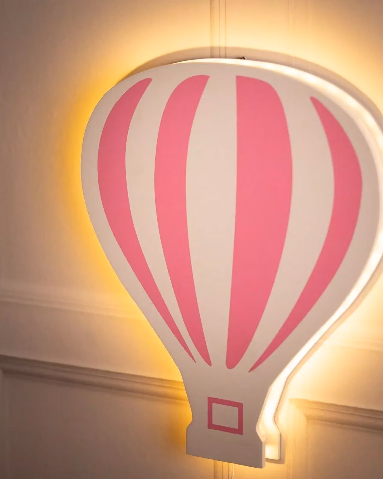 Marco Paul Pink and White Hot Air Balloon Wall Night Light for Nursery and Children's Rooms – 2