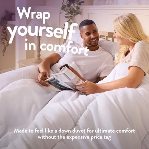 Slumberdown Feels Like Down Double Duvet, 10.5 Tog, White, W/D/H: 200 x 220 cm – 2
