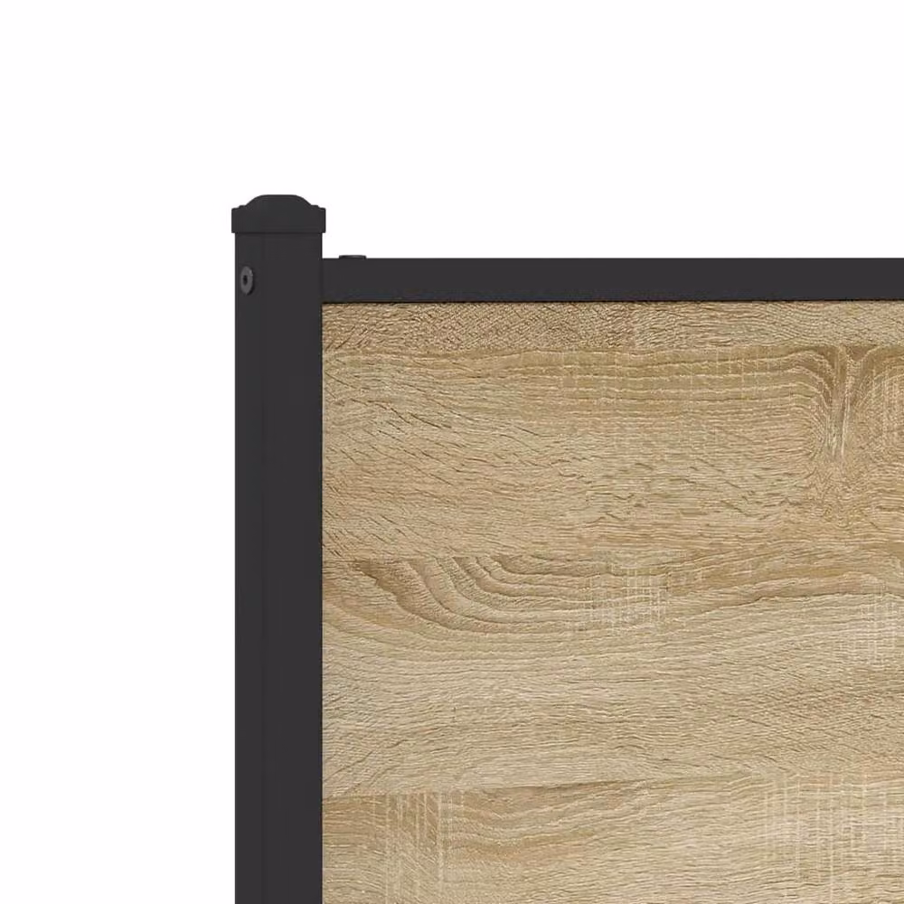Berkfield Home Metal and Wood Bed Frame in Sonoma Oak and Brown, W/D/H: 80 x 190 x 91.5 cm – 6