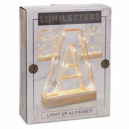 Echo Three Rose Gold LED Alphabet Wire Frame Letter B Light – 4