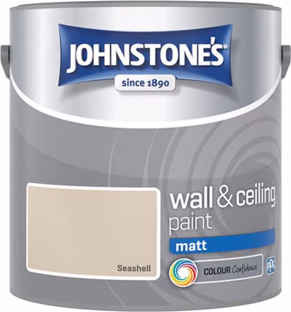 Johnstone's Matt Emulsion Wall and Ceiling Paint, Beige, 2.5l – 2