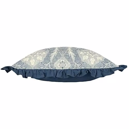 Paoletti Kirkton Blue Floral Square Cotton Cushion with Polyester Filling, W/D/H: 50 x 50 x 50 cm – 2