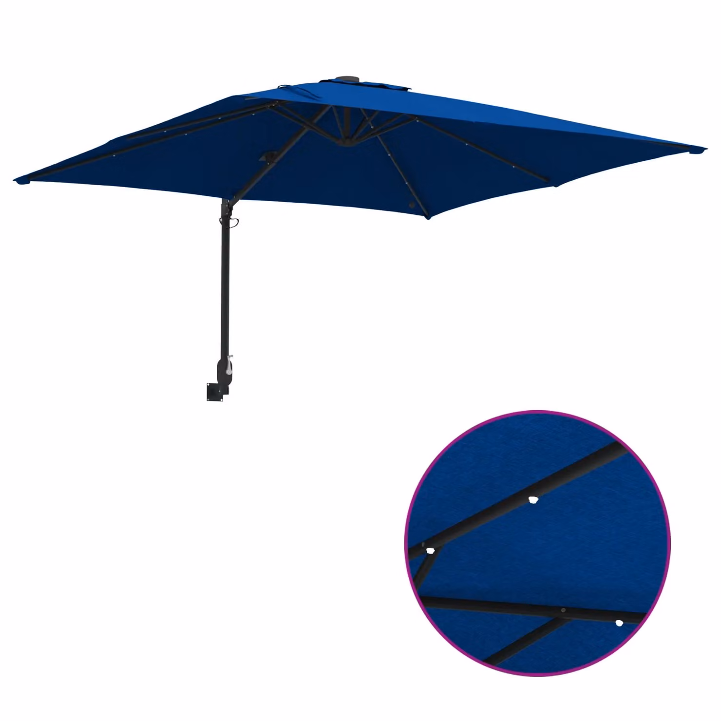 Berkfield Home Garden Blue Polyester and Steel Parasol, W/D: 250 x 250 cm, H: 160 cm – 6