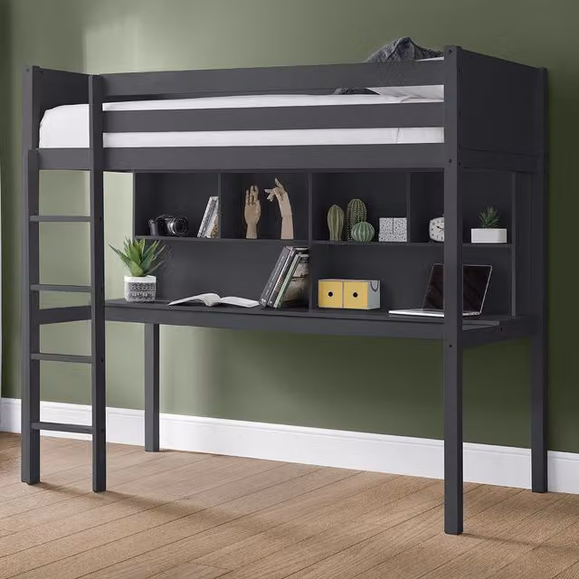 Julian Bowen DISCON Titan Highsleeper Single Bed in Anthracite and Black