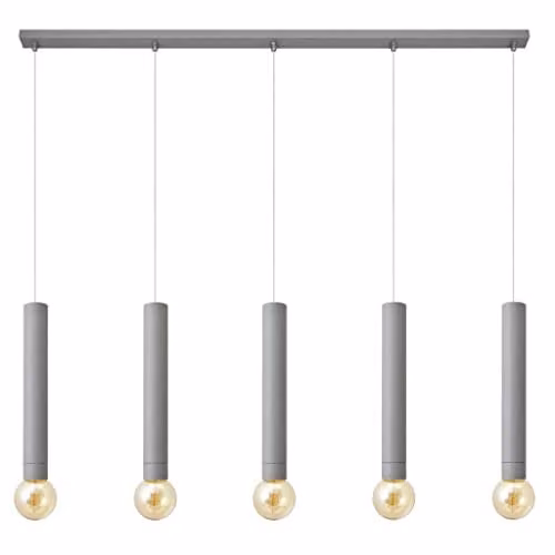 Netlighting Tuba Straight Bar Pendant Ceiling Light, Grey, 120 cm