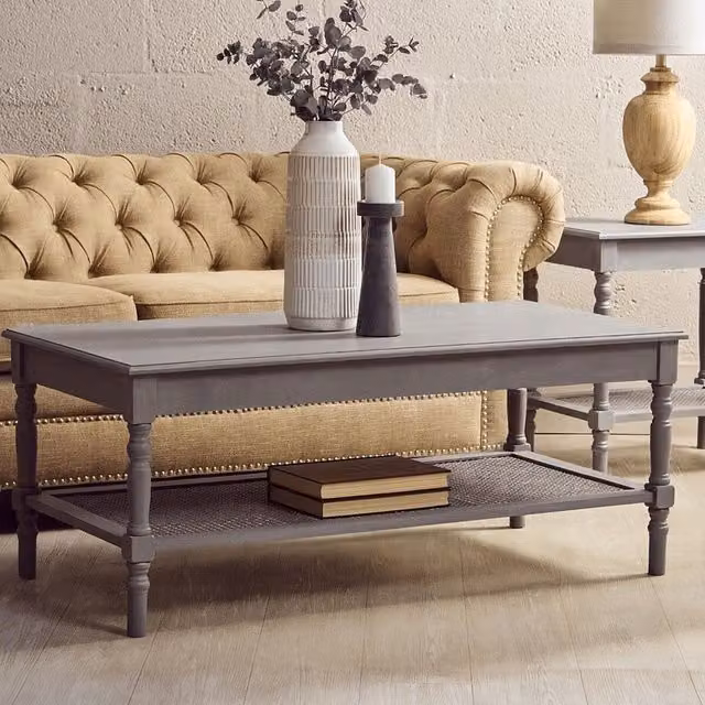 Orsina Heritage Traditional Rectangular Coffee Table in Grey – 2
