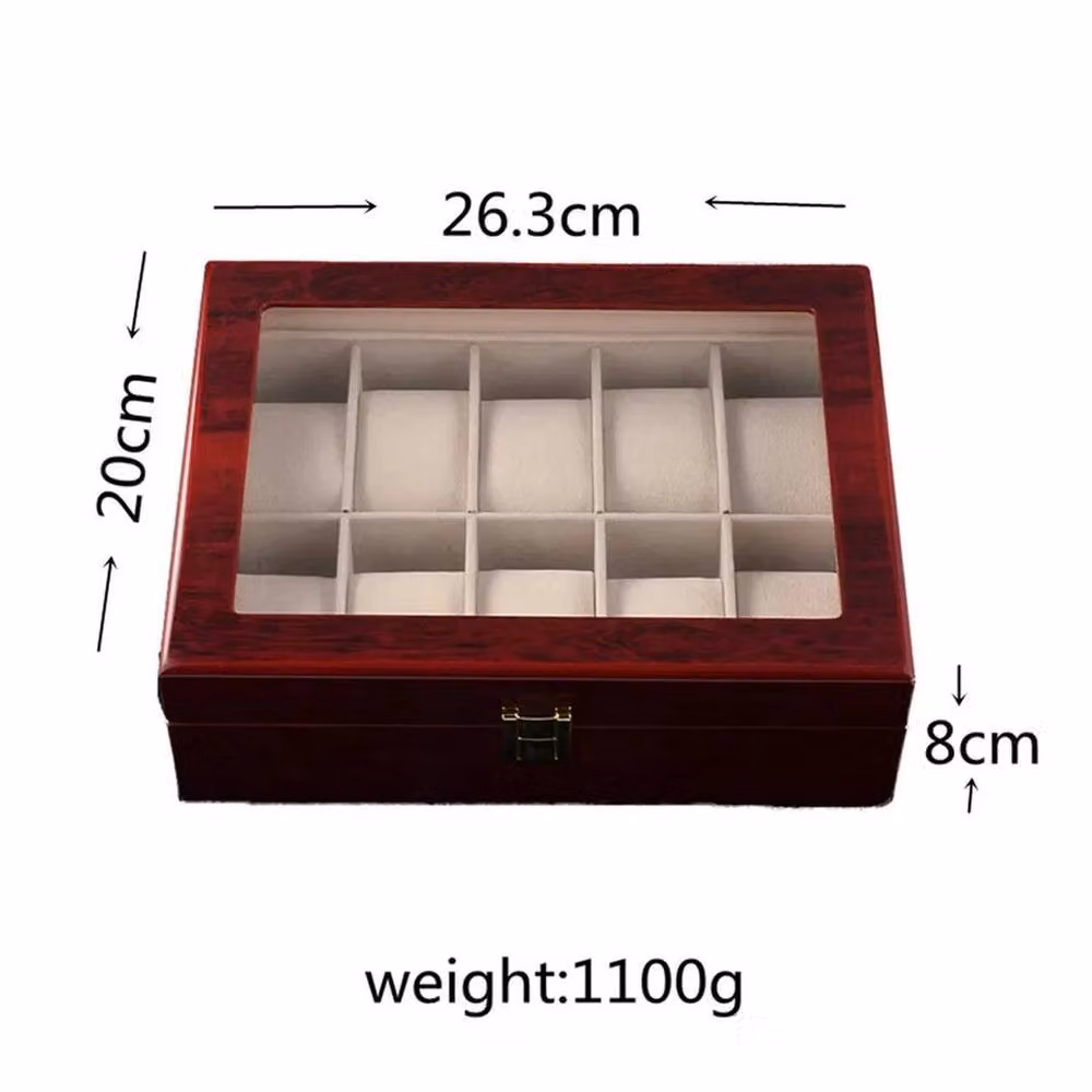 Kelvenix 10-Slot Watch Display and Jewelry Storage Box in Brown and Gold – 2
