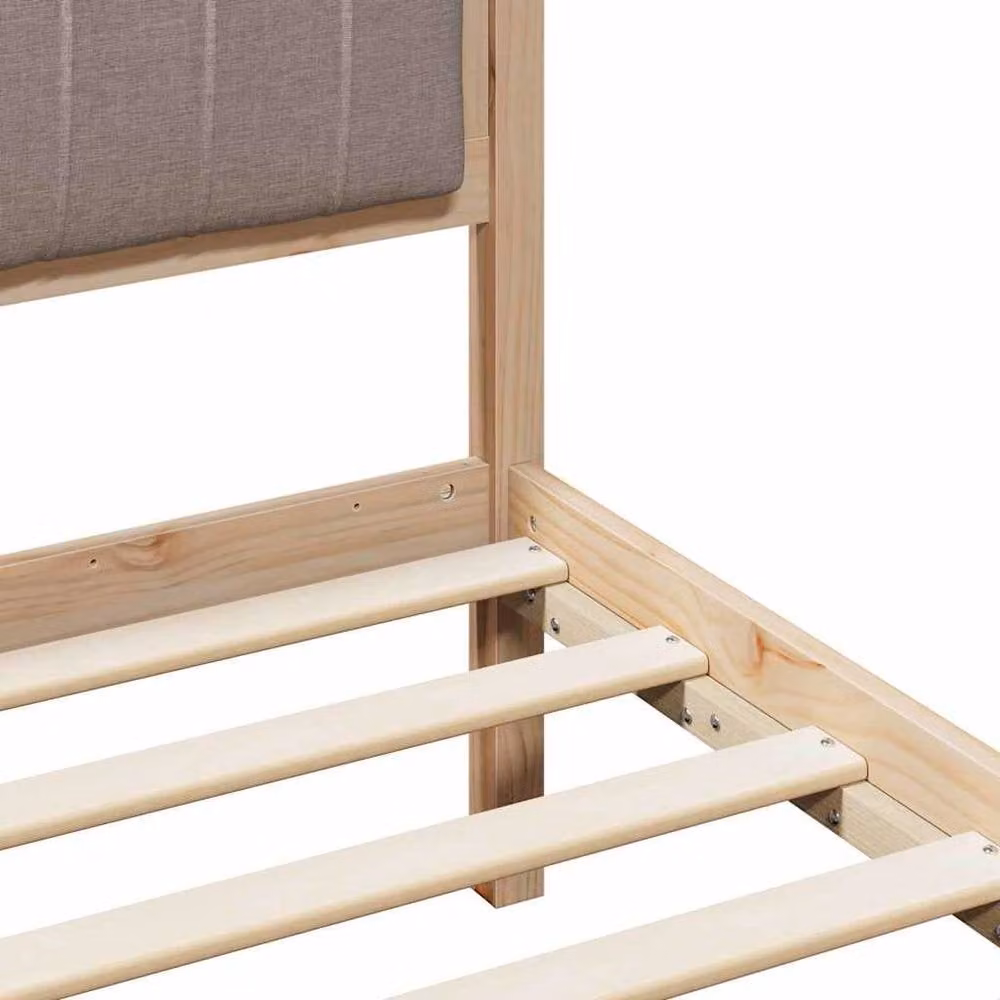 Berkfield Home Modern Bed Frame in Brown and Taupe, Solid Pine Wood, 180 x 200 cm – 3