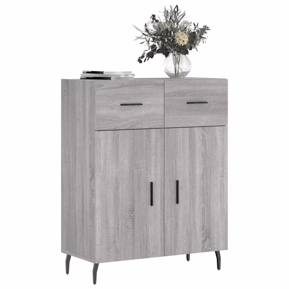 Berkfield Home Modern Grey Sideboard in Matt Engineered Wood W/D/H: 69.5 x 34 x 90 cm – 3