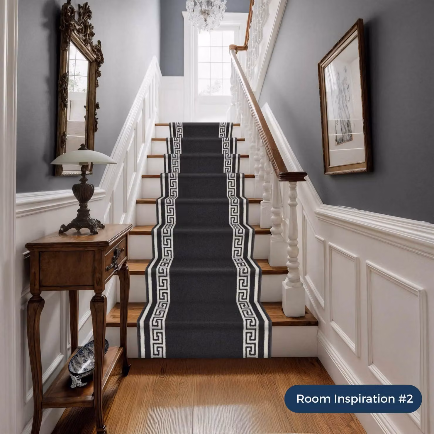 runrug Black Machine Woven Stair Runner, Stain-Resistant and Easy Care, W/D/H: 80 x 450 x 0.9 cm – 6