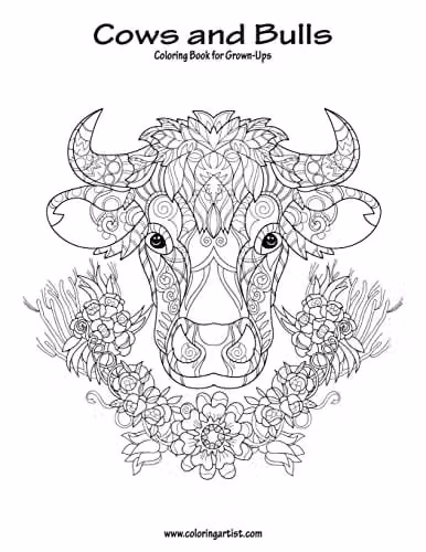 Cows and Bulls Coloring Book for Grown-Ups Volume 1 by Createspace