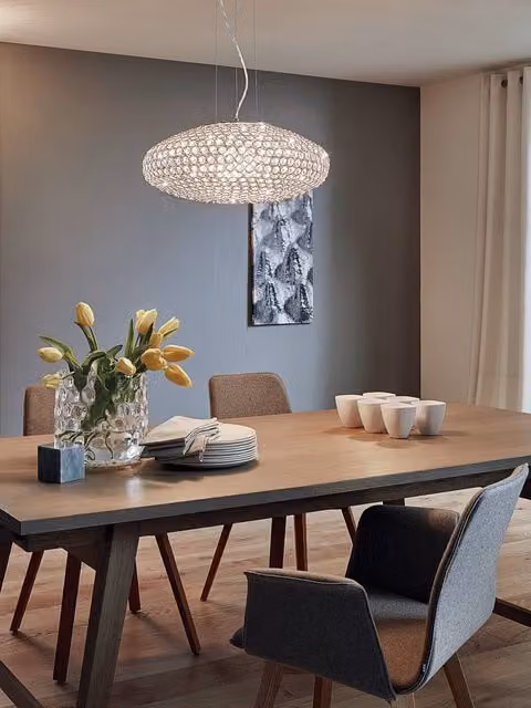 Eglo Clemente 2-Light Suspended Pendant Light in Chrome and Silver with Transparent Glass – 1