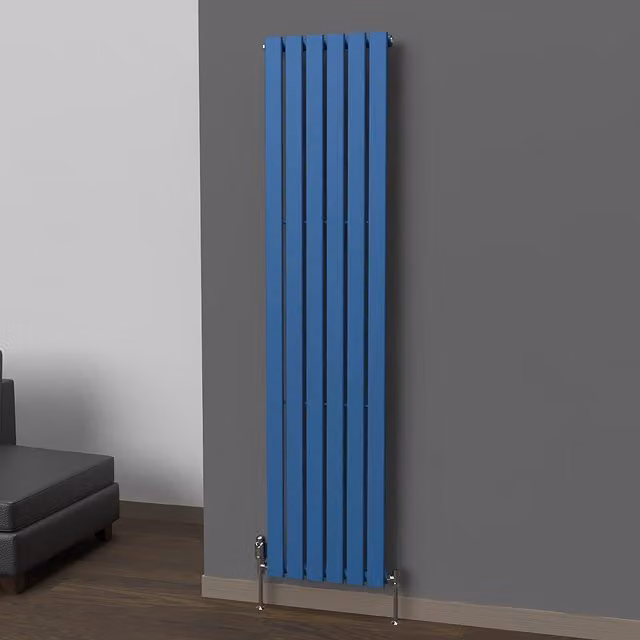 Lux Heat Flat Coloured Vertical Radiator in Galaxy Blue, H 180 cm x W 42 cm