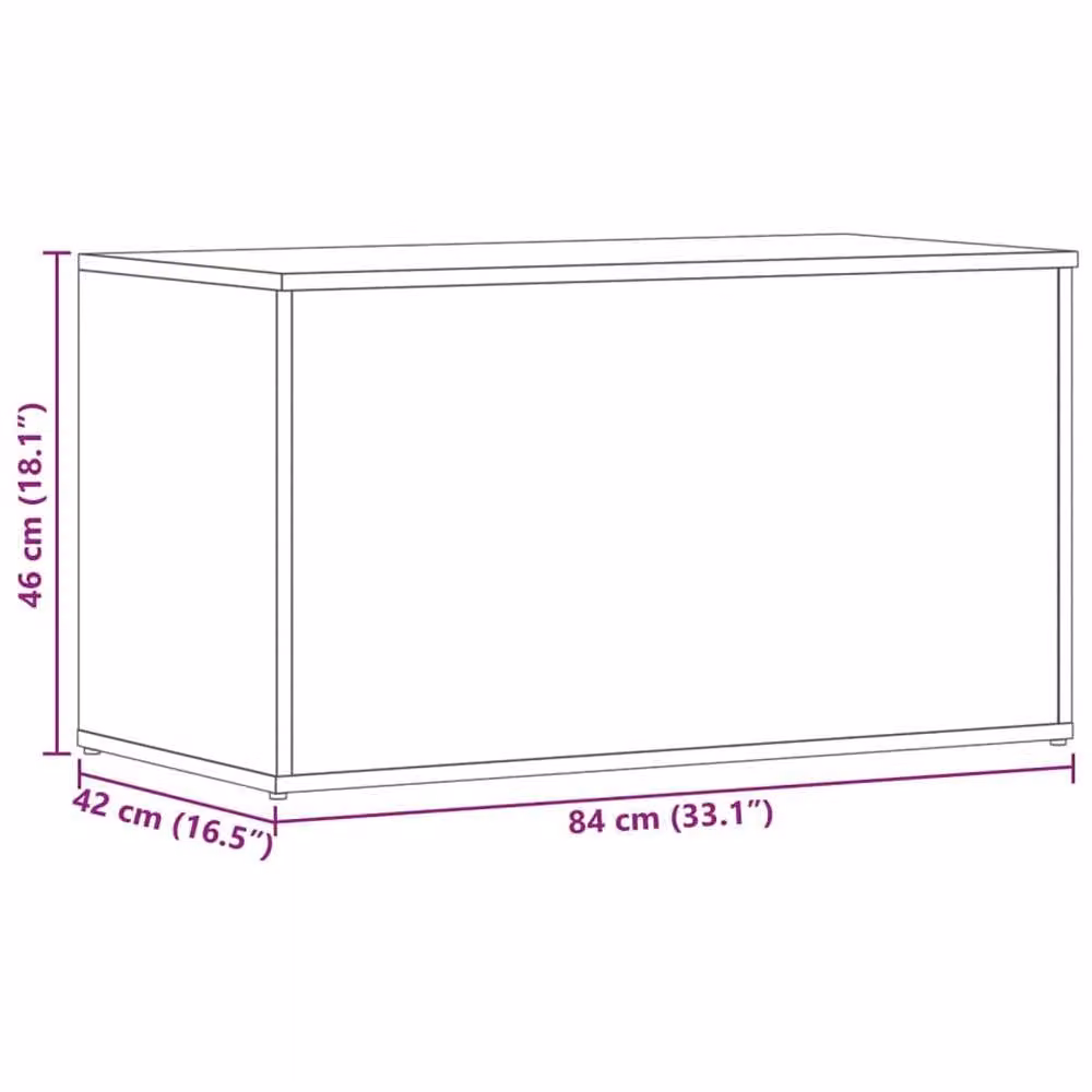 Berkfield Home Storage Chest in White, W/D/H: 84 x 42 x 46 cm – 2