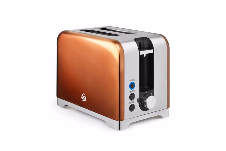 Swan Solace Collection Copper Stainless Steel Kettle and 2 Slice Toaster Set