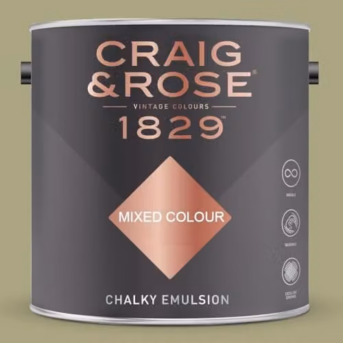 Craig & Rose 1829 Chalky Emulsion Paint Stop in Tapestry Green, 2.5 l