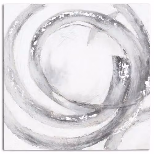Hill Interiors Galaxy Abstract Hand Painted Canvas in Silver and Grey, W: 150 cm, D: 4.8 cm, H: 7.2 cm