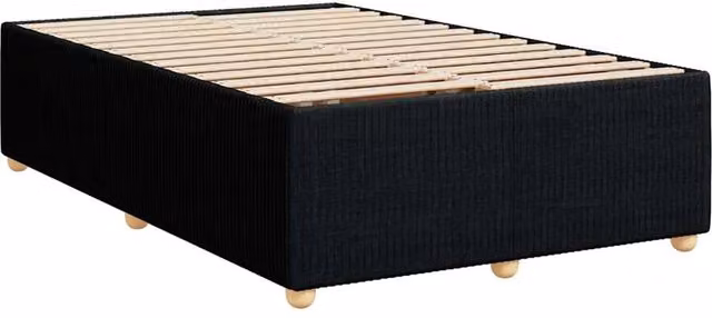 Berkfield Home Soft Fabric Bed Frame in Black, W/D/H: 140 x 46 x 190 cm