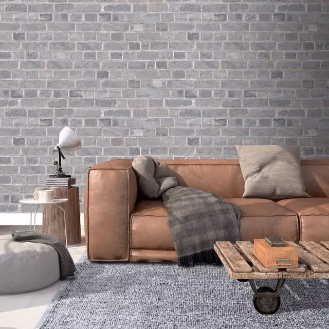Muriva Duplex Urban Brick Grey Industrial Stone Look City Tiles
