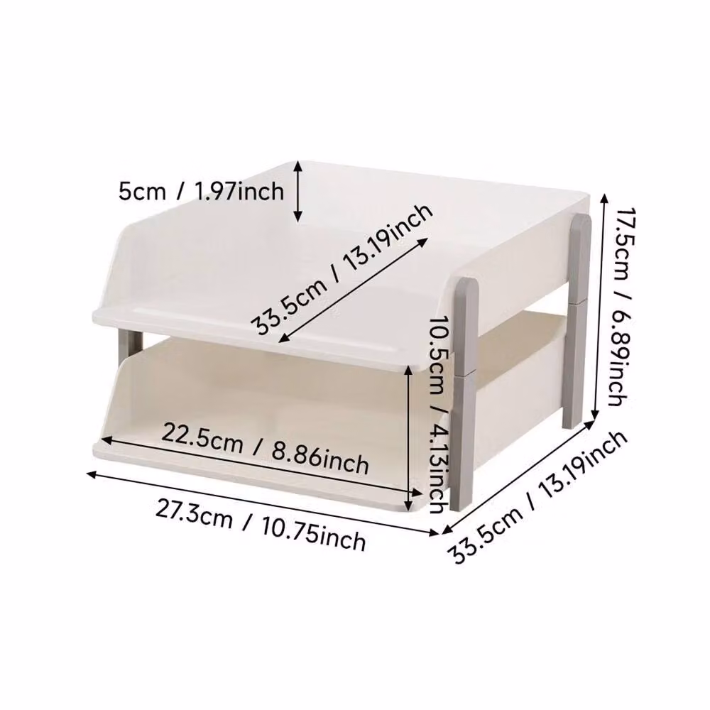 Nordara 2 Tier A4 Plastic Desk Organiser and Letter Tray in White – 2