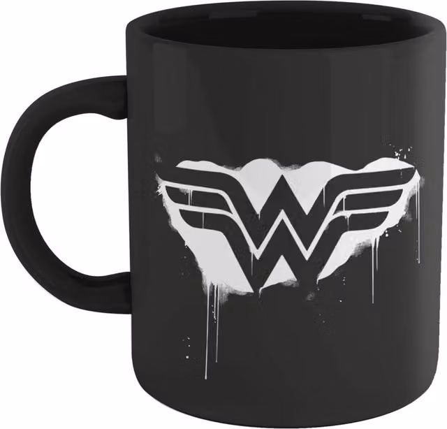 Official Wonder Woman Core Graffiti Ceramic Mug - Black