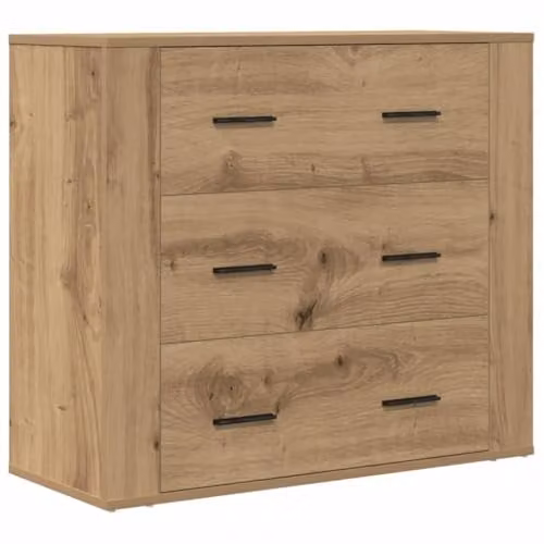 vidaXL Modern Sideboard in Artisan Oak, Brown, W/D/H: 80 x 33 x 70 cm