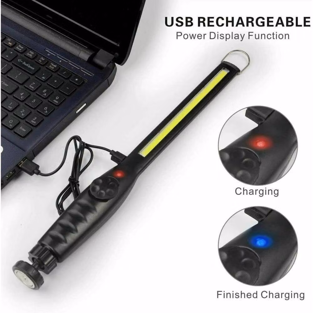 EONLION 2-Pack Portable COB LED Work Lights in Black with Magnetic Base and Adjustable Rotary Stand – 4