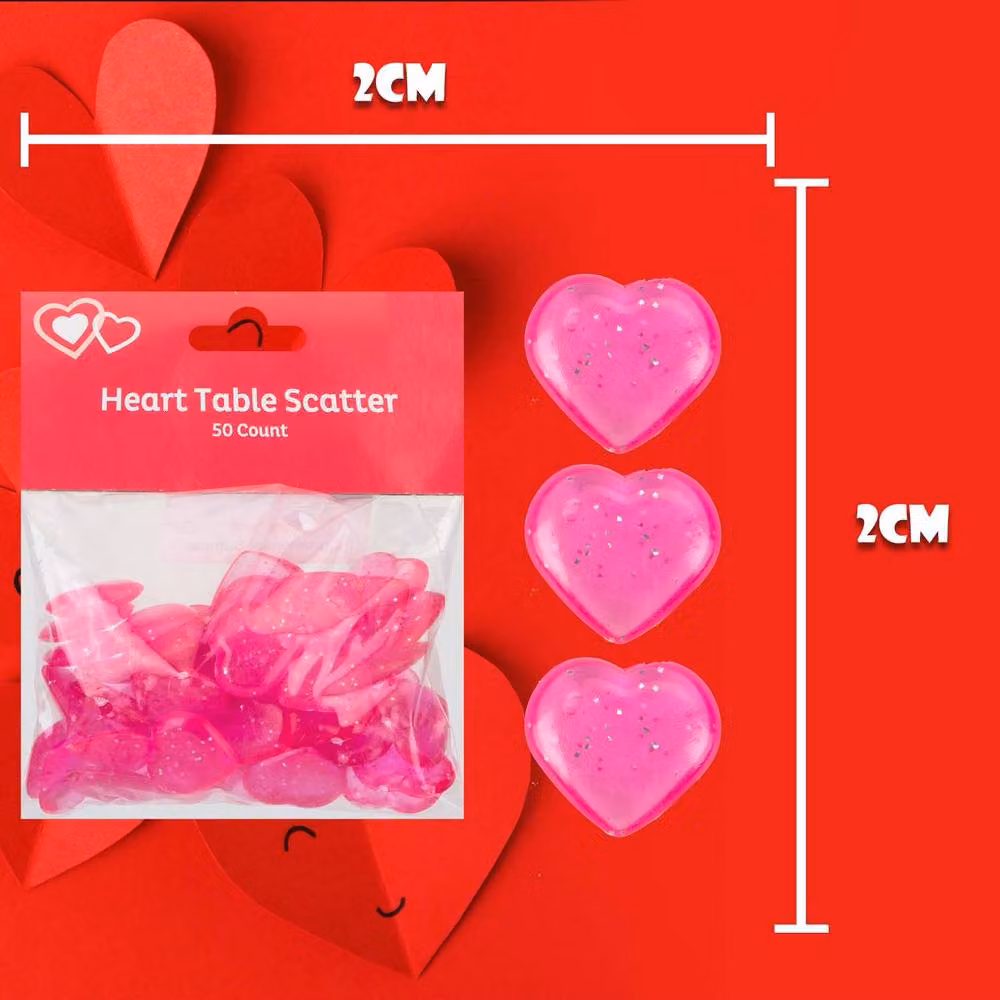 VFM e-Store Pink Heart Confetti Scatters for Valentine's Day, Anniversaries and Birthdays, Pack of 50 – 2