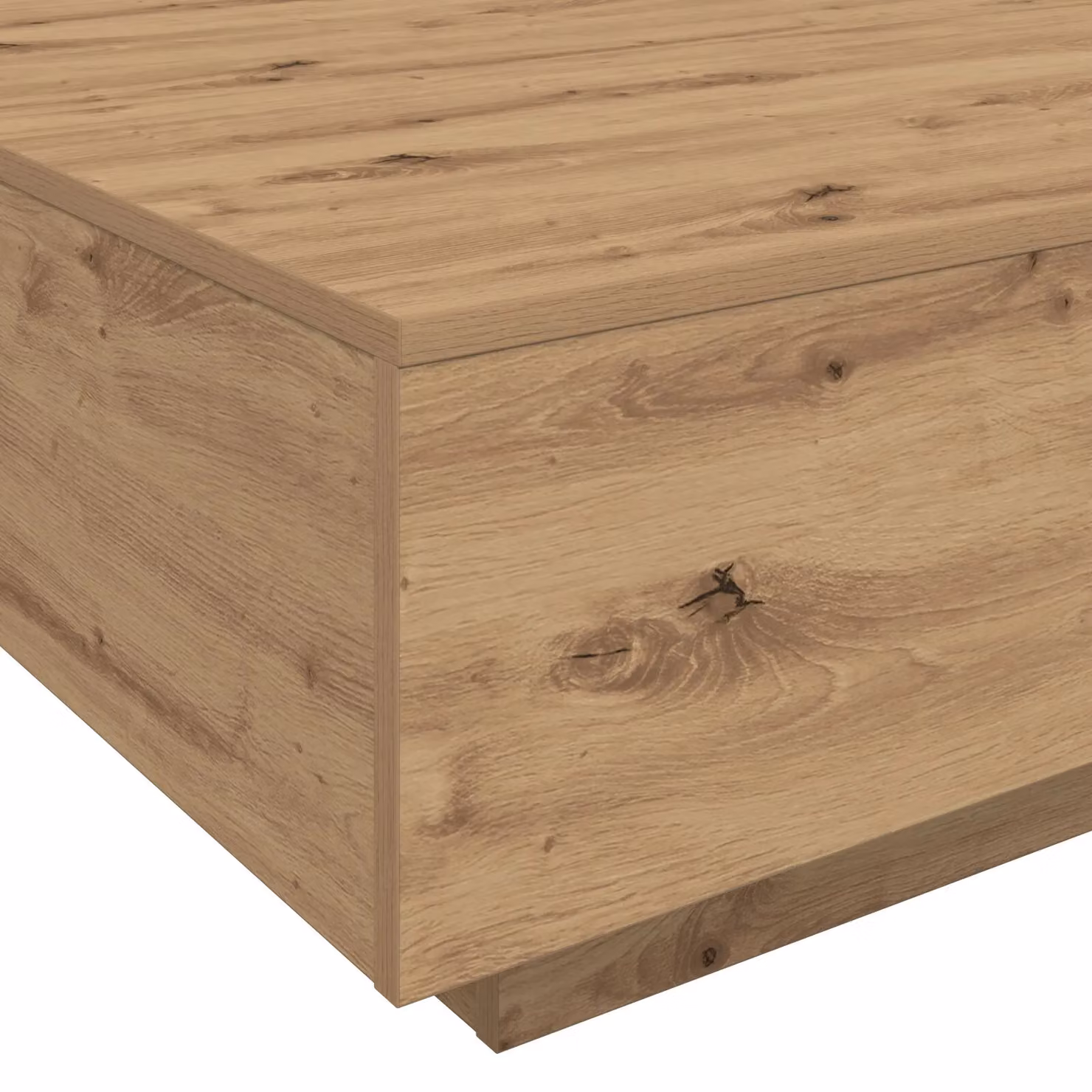 Berkfield Home Artisan Oak Coffee Table with LED Lights in Brown, W/D/H: 80 x 80 x 31 cm – 3