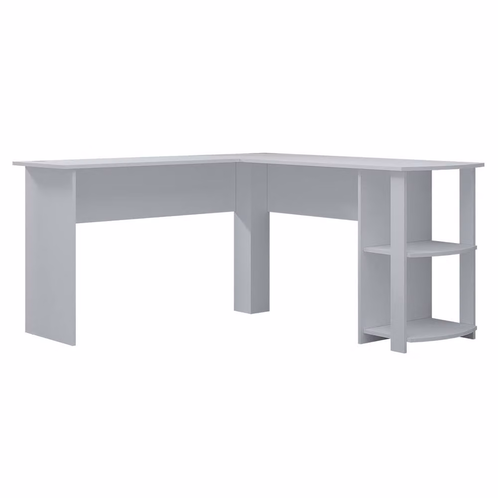Harmin White L-Shaped Corner Home Study Desk – 2