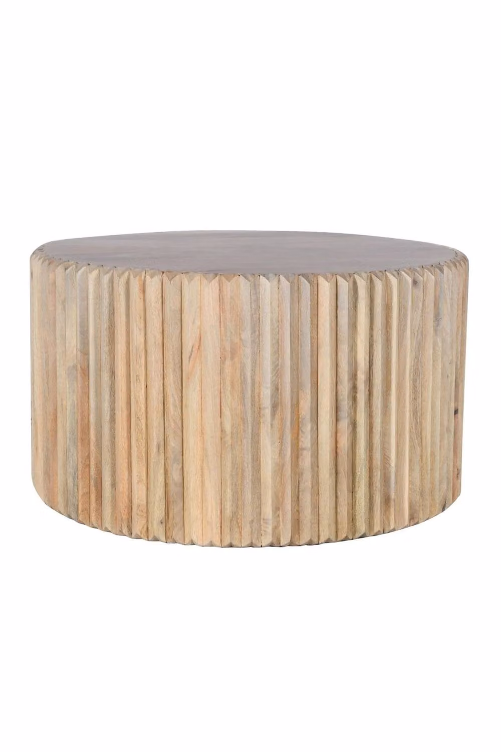 IH Design Baffins Carved Mango Wood Round Coffee Table, Brown, Diameter: 80 cm, Height: 46 cm – 2