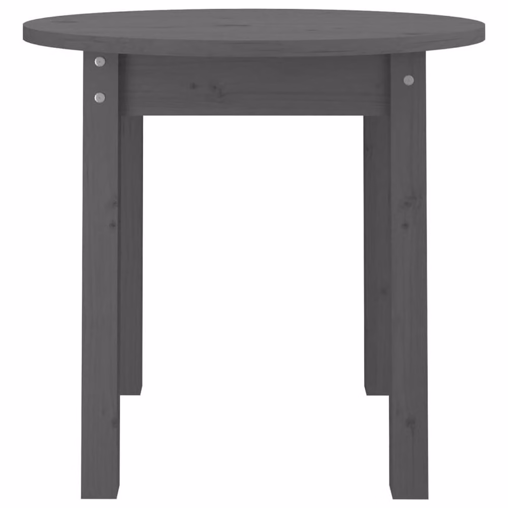 Berkfield Home Beautiful Round Solid Pine Coffee Table in Grey, Diameter: 45 cm, Height: 40 cm – 4