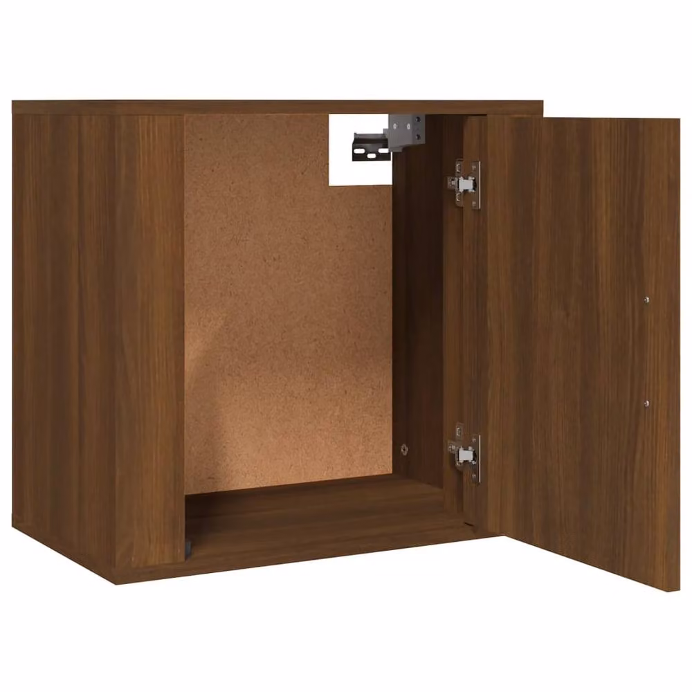 Berkfield Home Wall-mounted Bedside Cabinet in Brown Oak, W: 50 cm, D: 30 cm, H: 47 cm – 4