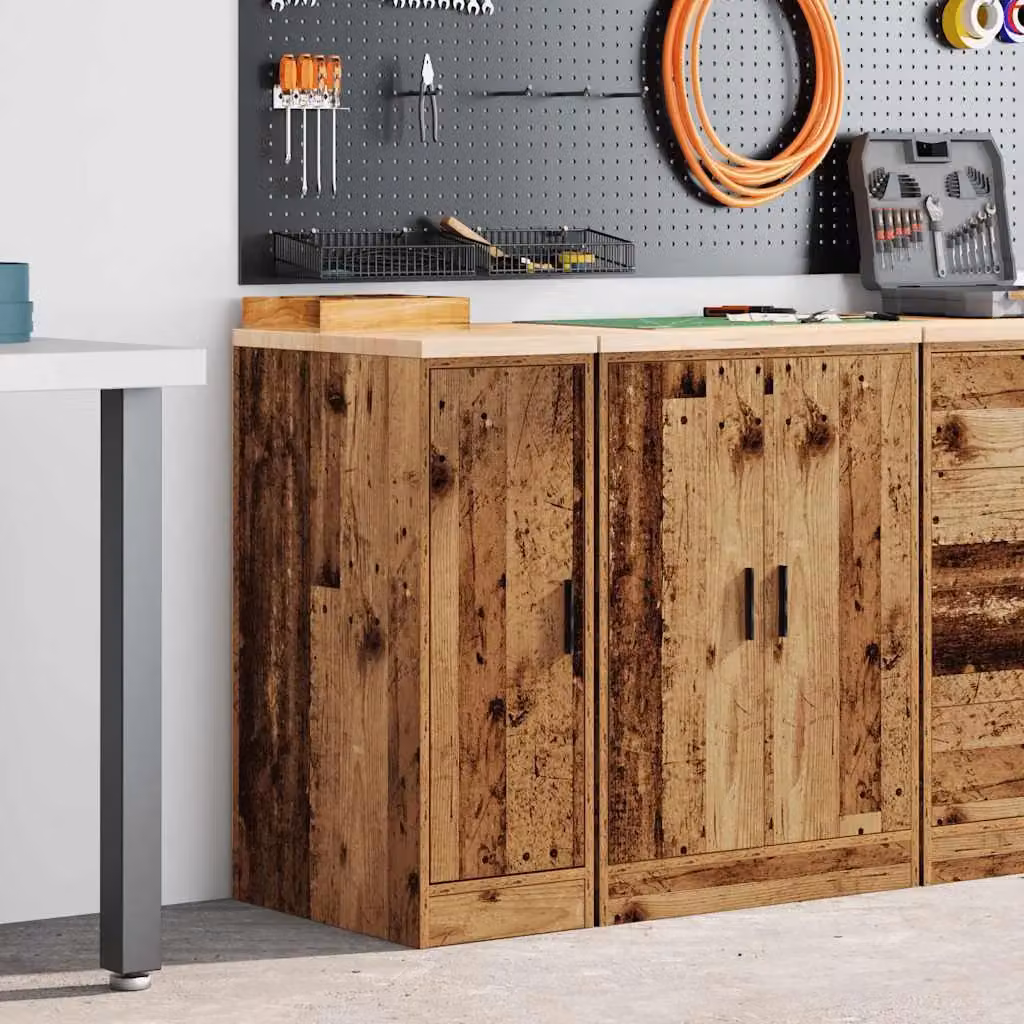 Berkfield Home Rustic Solid Pine Garage Storage Cabinet in Brown, W/D/H: 51 x 30 x 85 cm – 3