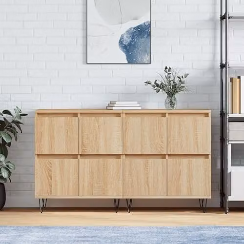 vidaXL Set of 2 Sonoma Oak Sideboards in Brown Engineered Wood – 2