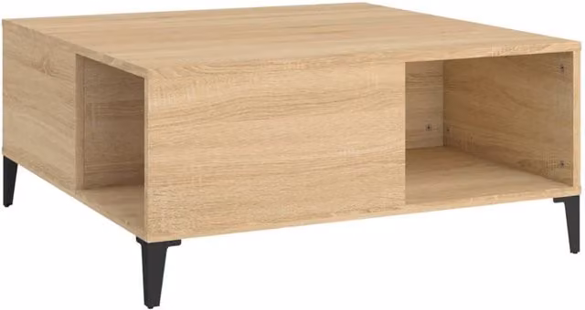 Berkfield Home Sonoma Oak Coffee Table, Light Oak, W/D/H: 80 x 80 x 36.5 cm