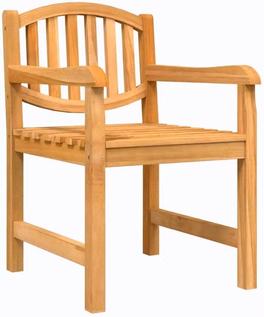 Berkfield Home Beautiful Garden Chairs, Set of 2, Brown Solid Teak Wood, W/D/H: 58 x 59 x 88 cm