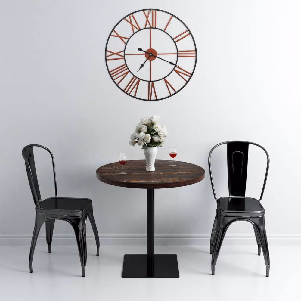 Berkfield Home Round Metal Analog Quartz Wall Clock in Red and Black, Diameter: 58 cm – 2
