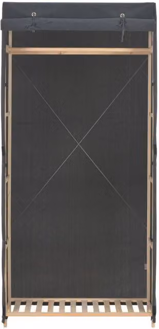 Berkfield Home Grey Fabric Wardrobe with Roll Shutter and Hanging Rod, W/D/H: 79 x 40 x 170 cm – 1