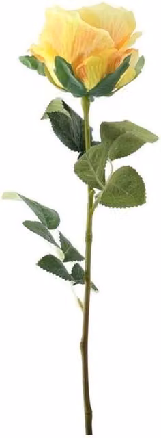 KDMD Essential Silks Lemon Garden Rose Tabletop Floral Arrangement in Yellow
