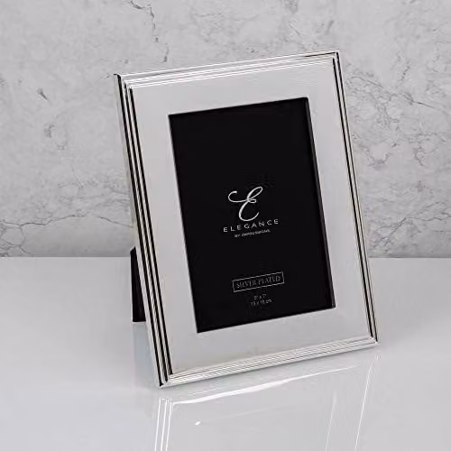 Widdop and Co Silver Rectangular Metal Tabletop Photo Frame