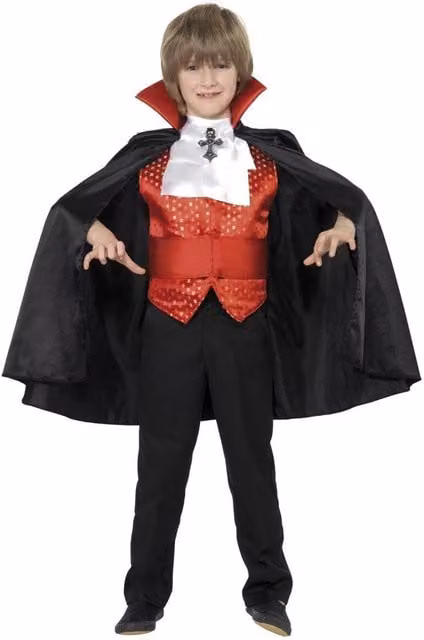 Smiffys Boys Dracula Dress Up Set in Black, Red and Brown