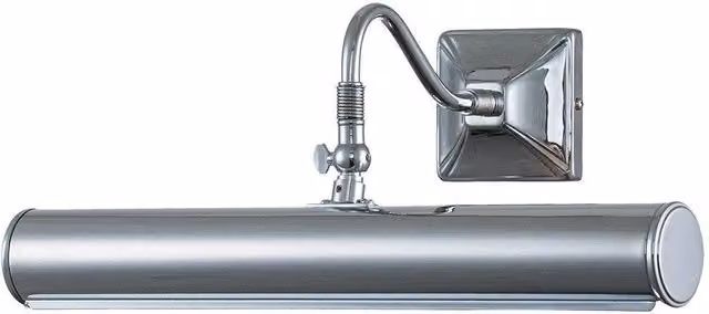 Netlighting Large 2-Light Picture Wall Light in Polished Chrome and Grey with E14 Bulb Compatibility – 1