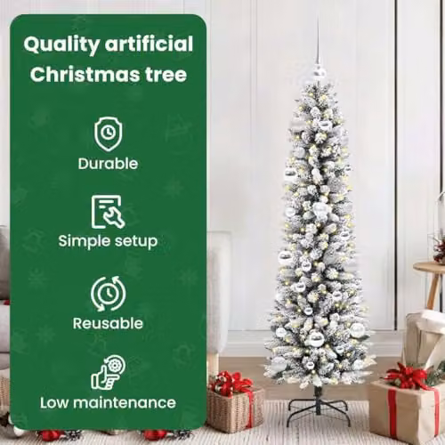 vidaXL Artificial White Christmas Tree, Height: 150 cm – 4