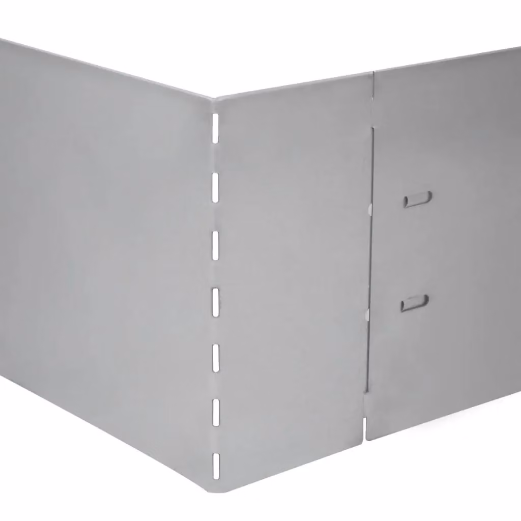 Berkfield Home Set of 20 Flexible Galvanised Steel Lawn Fence Panels, Silver, H x W: 100 x 14 cm – 3