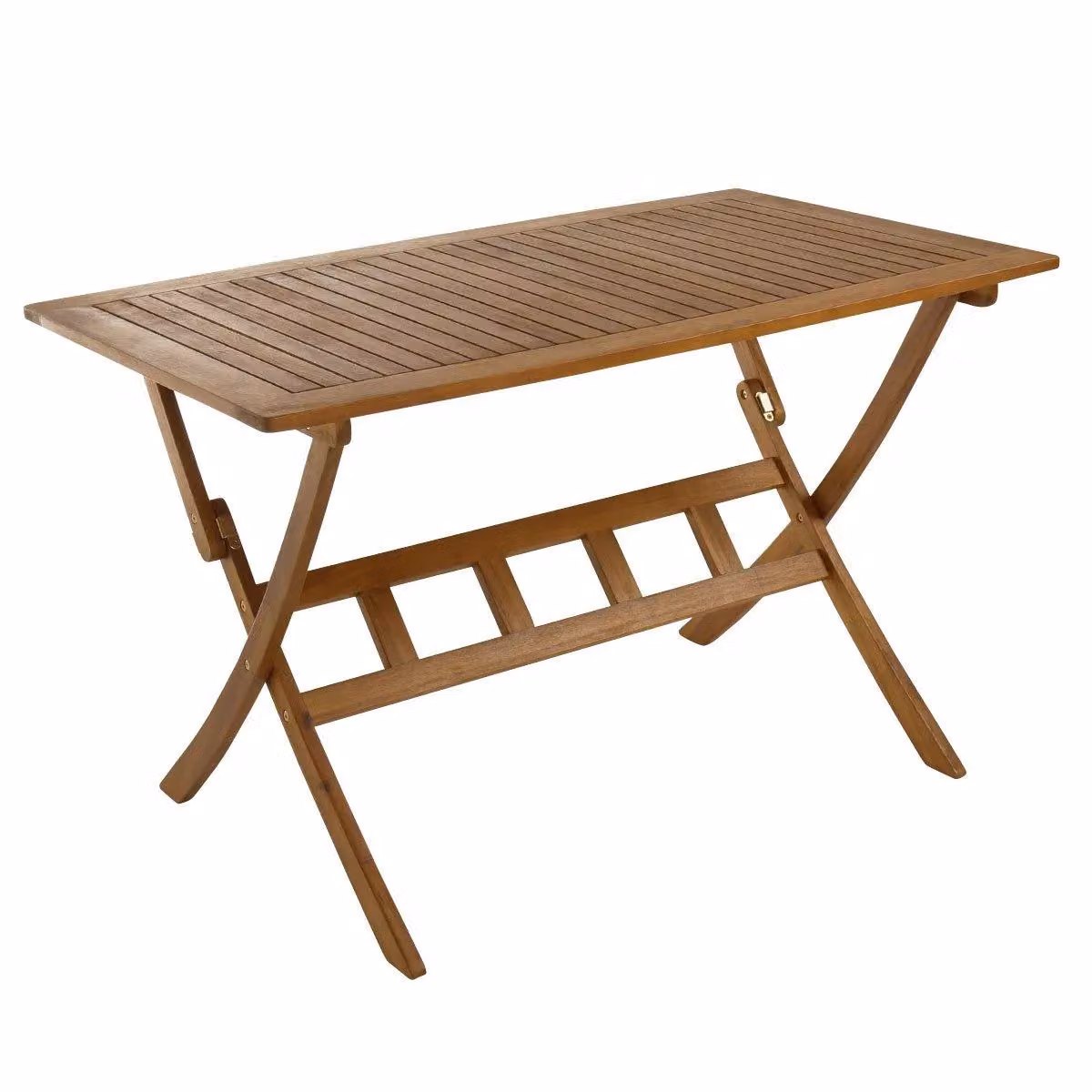 Charles Bentley Acacia Hardwood Rectangular Folding Table in Natural Wood Finish – 3