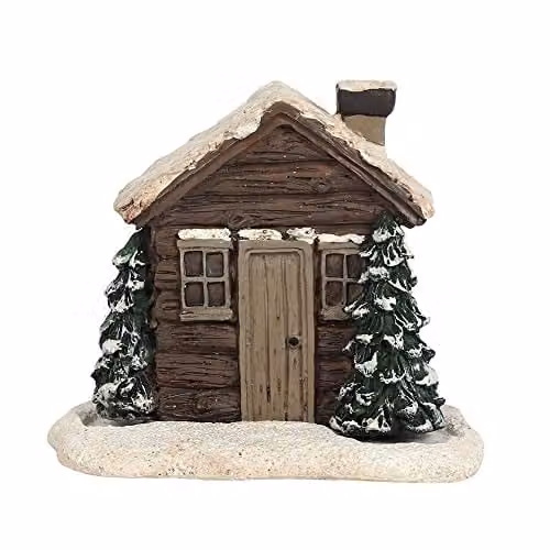Spirit of Equinox Rustic Log Cabin Incense Cone Burner in Green and Brown – 1