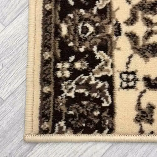 runrug Ivory Traditional Oriental Hallway Runner Rug, W: 60 cm, L: 210 cm, Thickness: 9 mm – 3